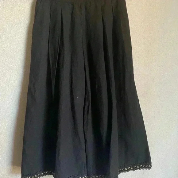 Misa Los Angeles Kova Linen Blend Gaucho Gold Grommet Trim Wide Leg Pants Size S - Picture 5 of 11